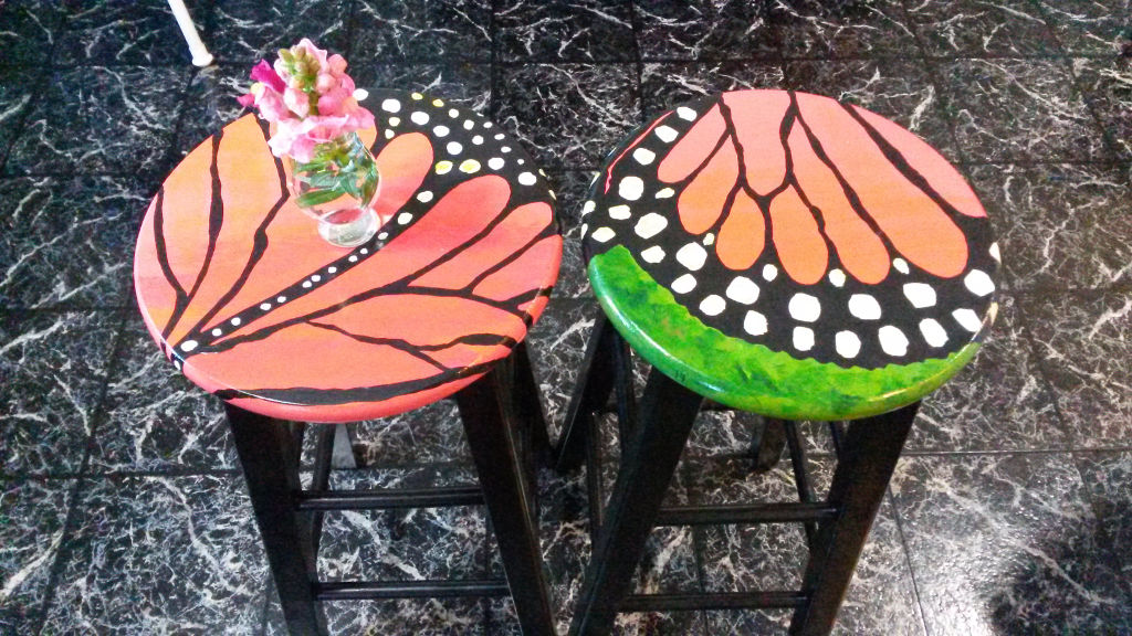 Monarch designed stools by Tiffany Wyatt.